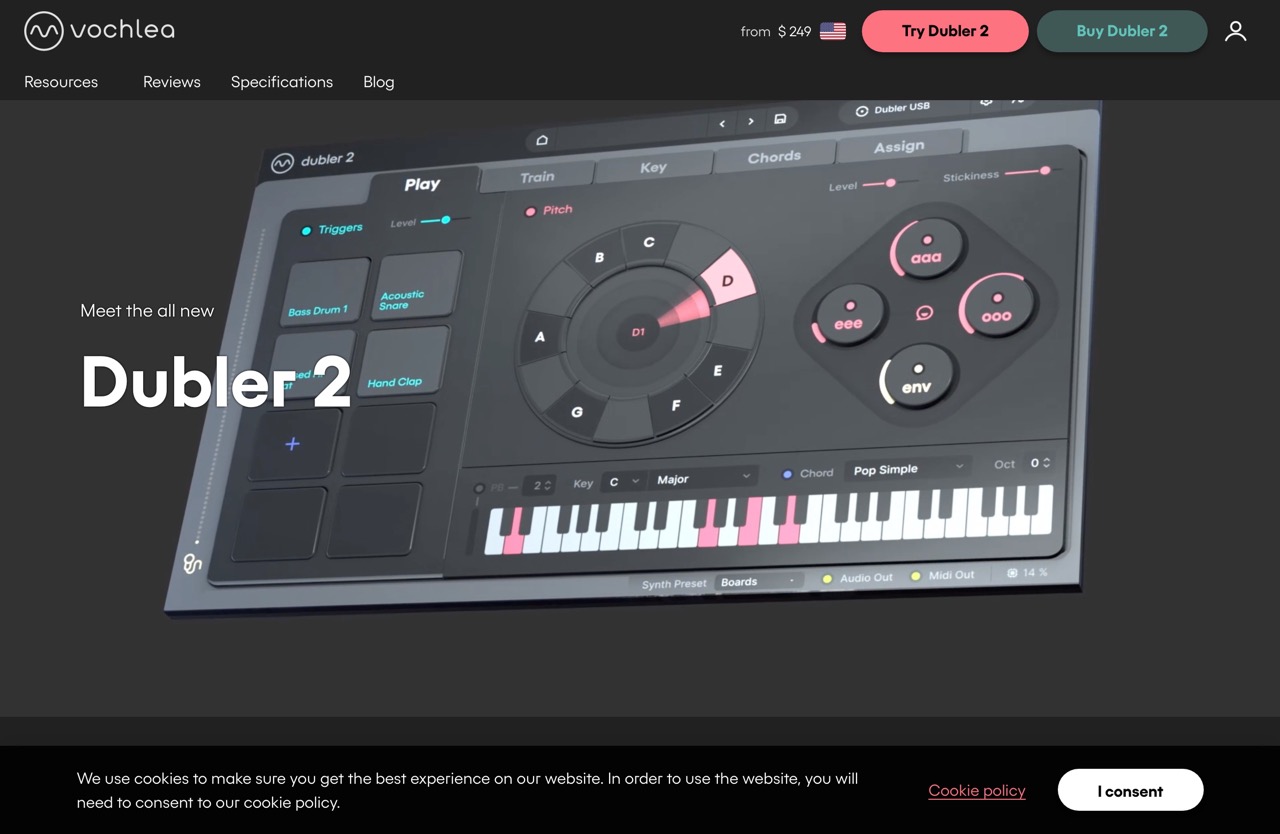 Your voice to MIDI, instantly | Dubler 2