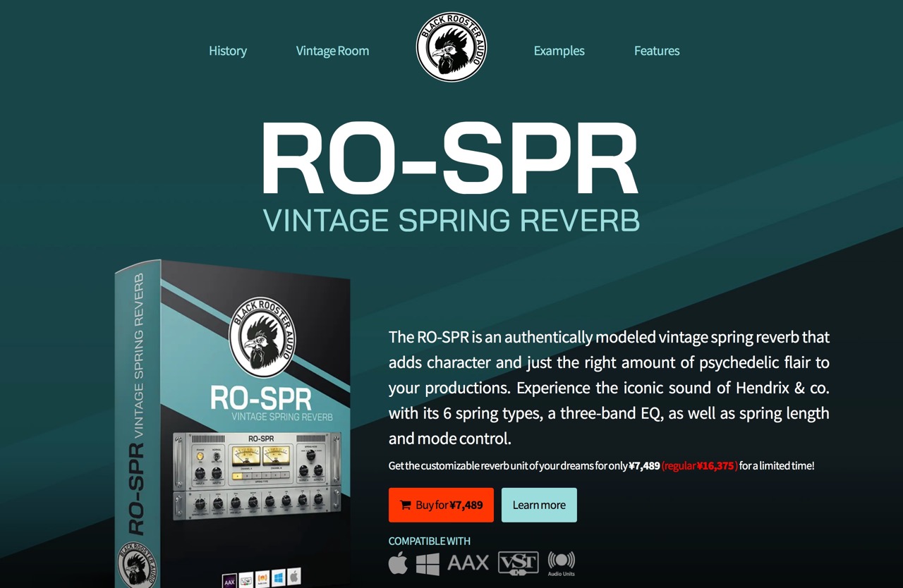 RO-SPR - Vintage Spring Reverb (AAX / VST / AU) - Black Rooster Audio