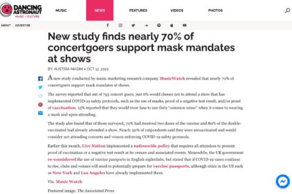 New study finds nearly 70% of concertgoers support mask mandates at shows - Dancing Astronaut : Dancing Astronaut