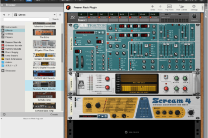 Vocoderでノイズ混じらせるのがいいかなってことでReason Rackで試したところ、なかなかいい感じ。