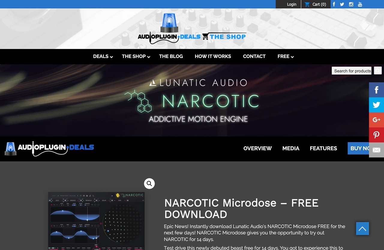 NARCOTIC Microdose by Lunatic Audio - Audio Plugin Deals