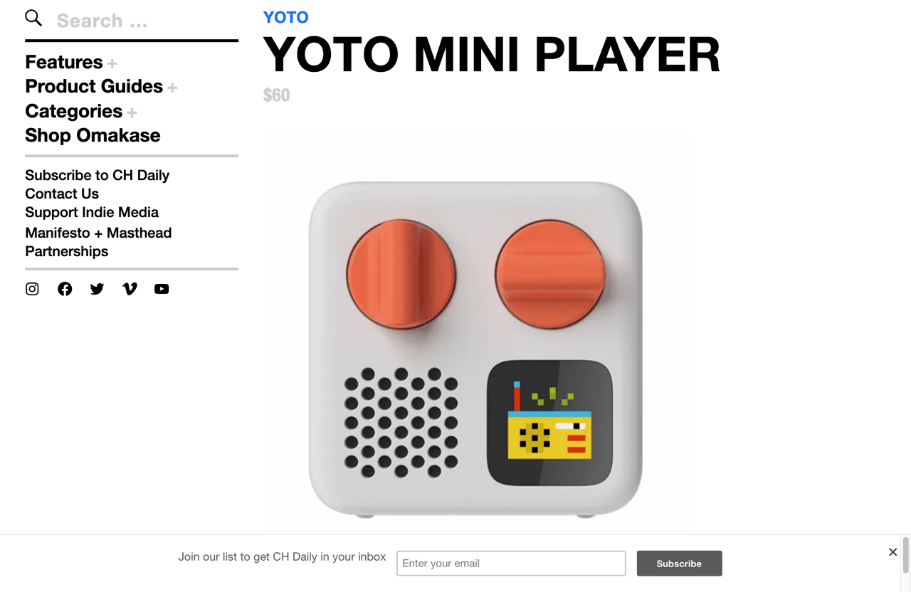 Yoto Mini Player – COOL HUNTING®