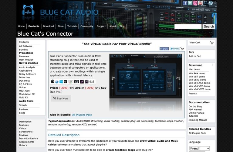 Blue Cat's Connector - Audio and MIDI Streaming Plug-In (VST, AU, VST3, AAX)