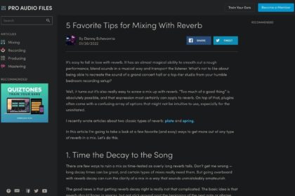 5 Favorite Tips for Mixing With Reverb — Pro Audio Files