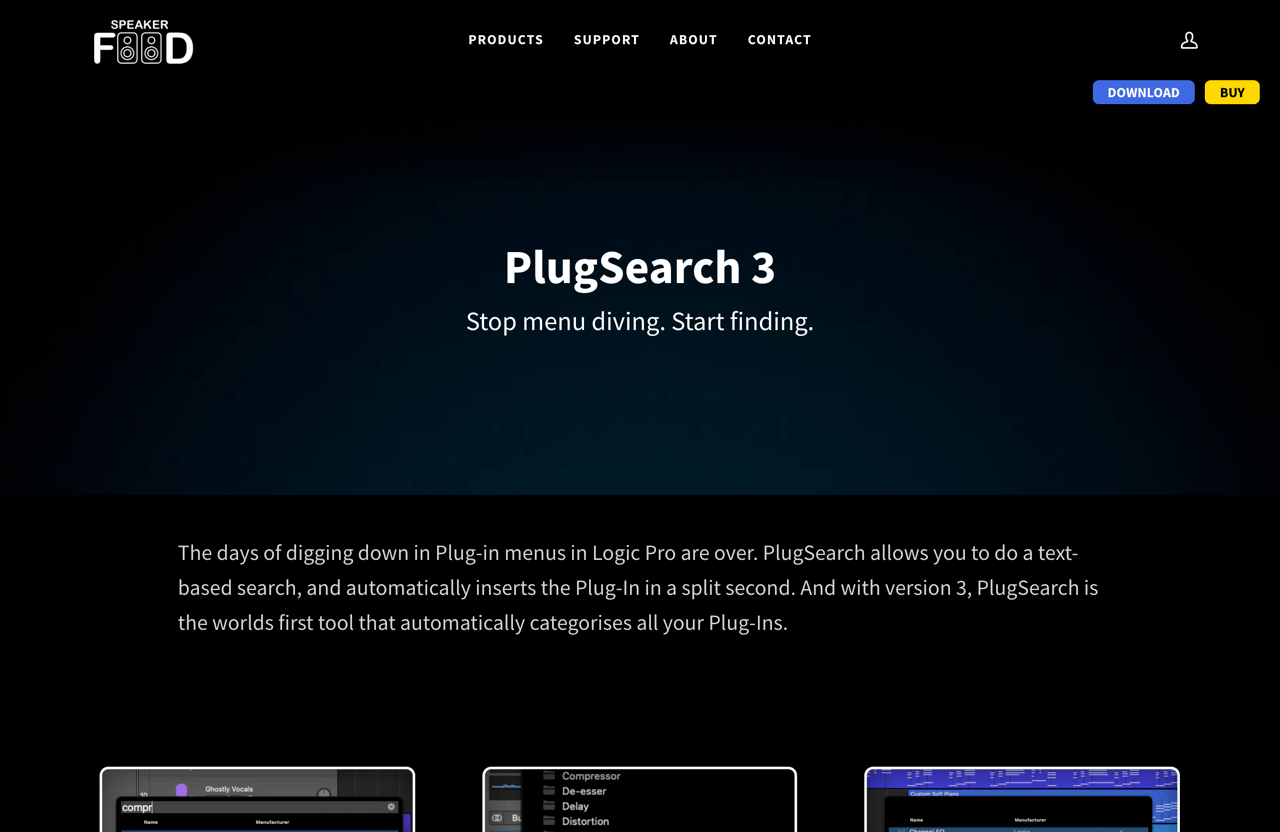 PlugSearch 3 Product Page – Speakerfood
