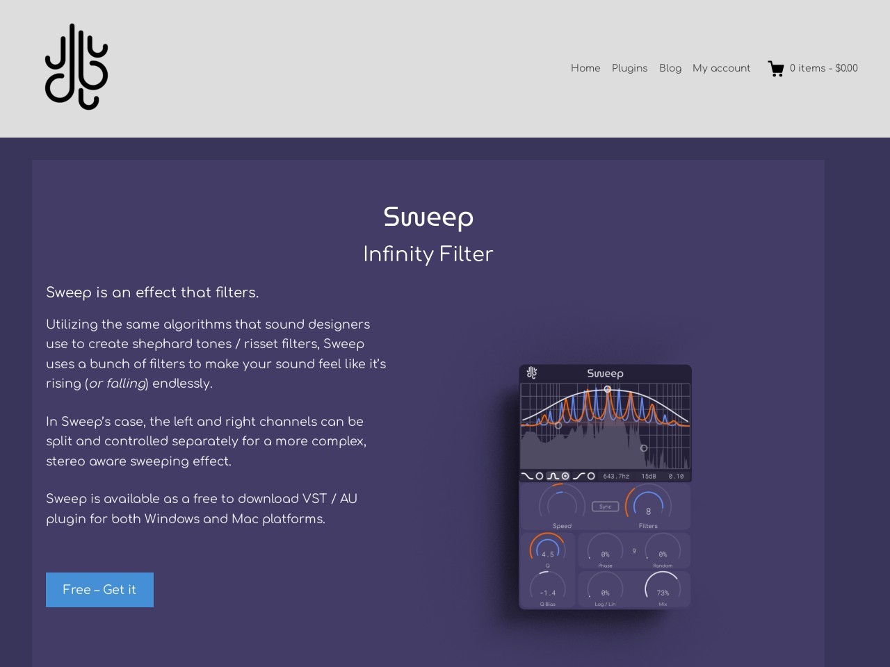 Sweep | Infinity Filter Plugin | Lese