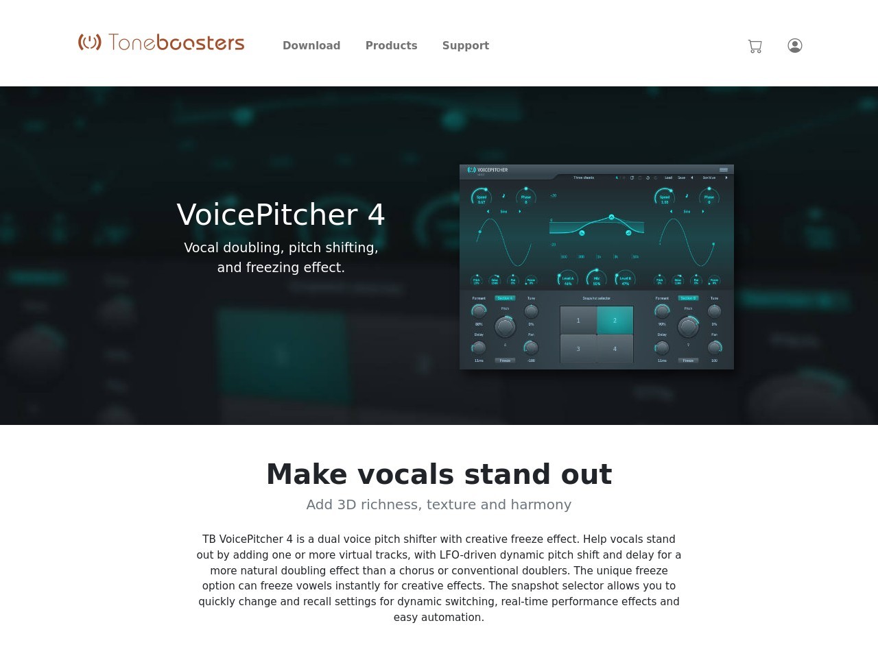 ToneBoosters | Audio Plug-ins | VoicePitcher