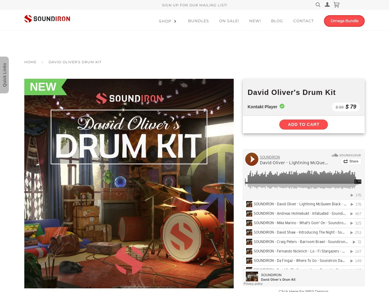 Soundiron David Oliver's Drum Kit - Deeply Sampled Drumset library for Kontakt 6 Player
