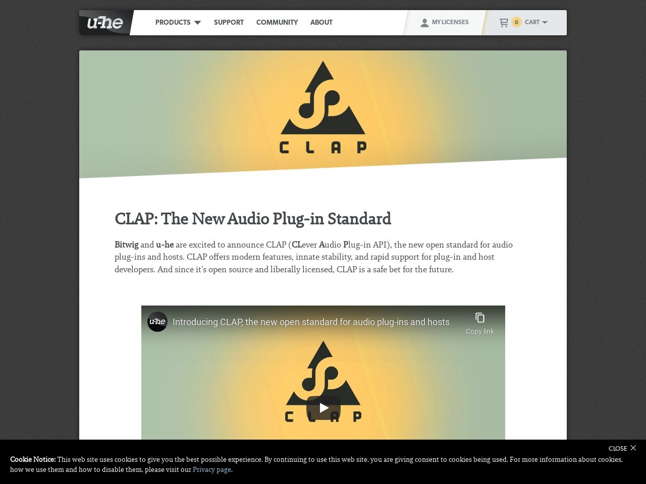 u-he - CLAP | Clever Audio Plug-in API