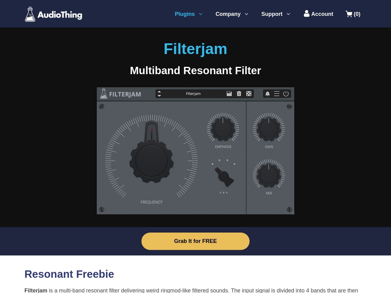 Filterjam - Free Plugin VST, AU, AAX - AudioThing