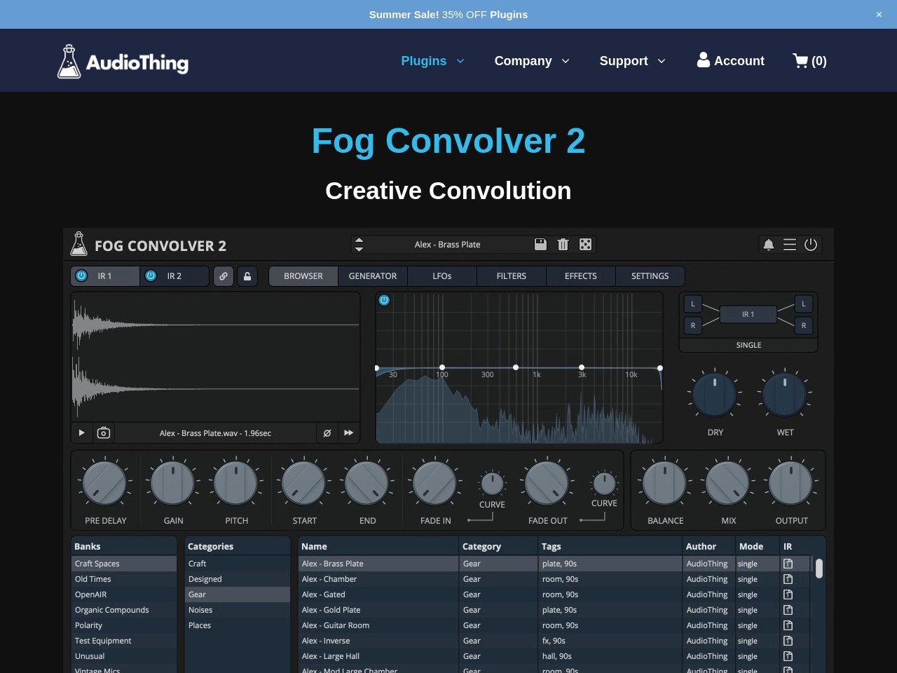 Fog Convolver - Creative Convolution Reverb Plugin (VST, AU, AAX)