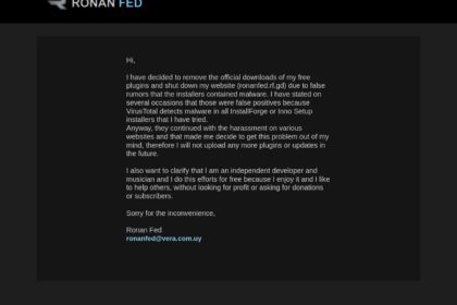 Ronan Fed 氏「開発やめた！」