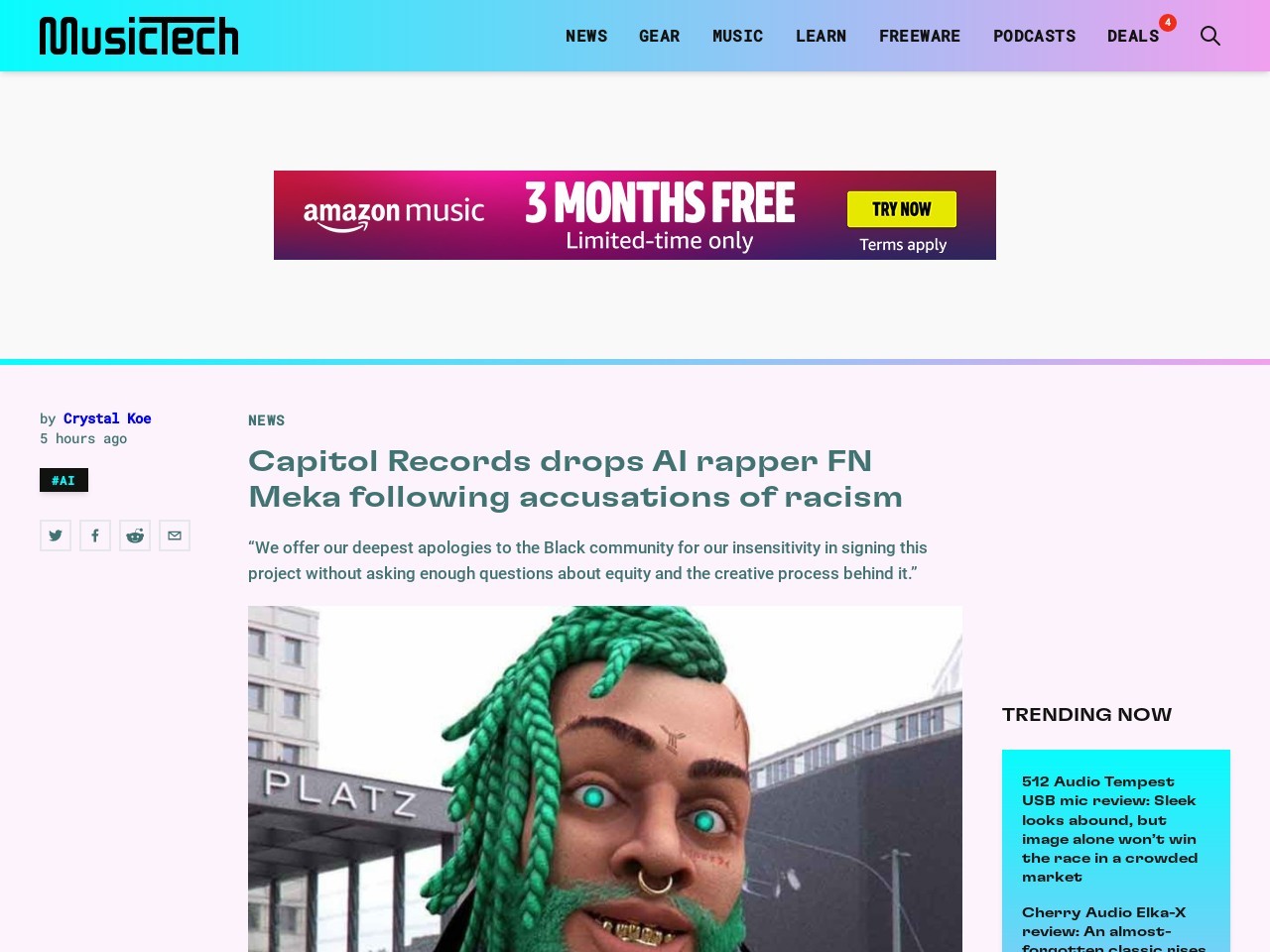 Capitol drops AI rapper FN Meka following accusations of racism