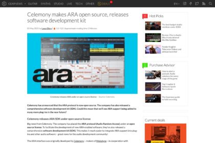 Celemony makes ARA open source, releases software development kit - gearnews.com