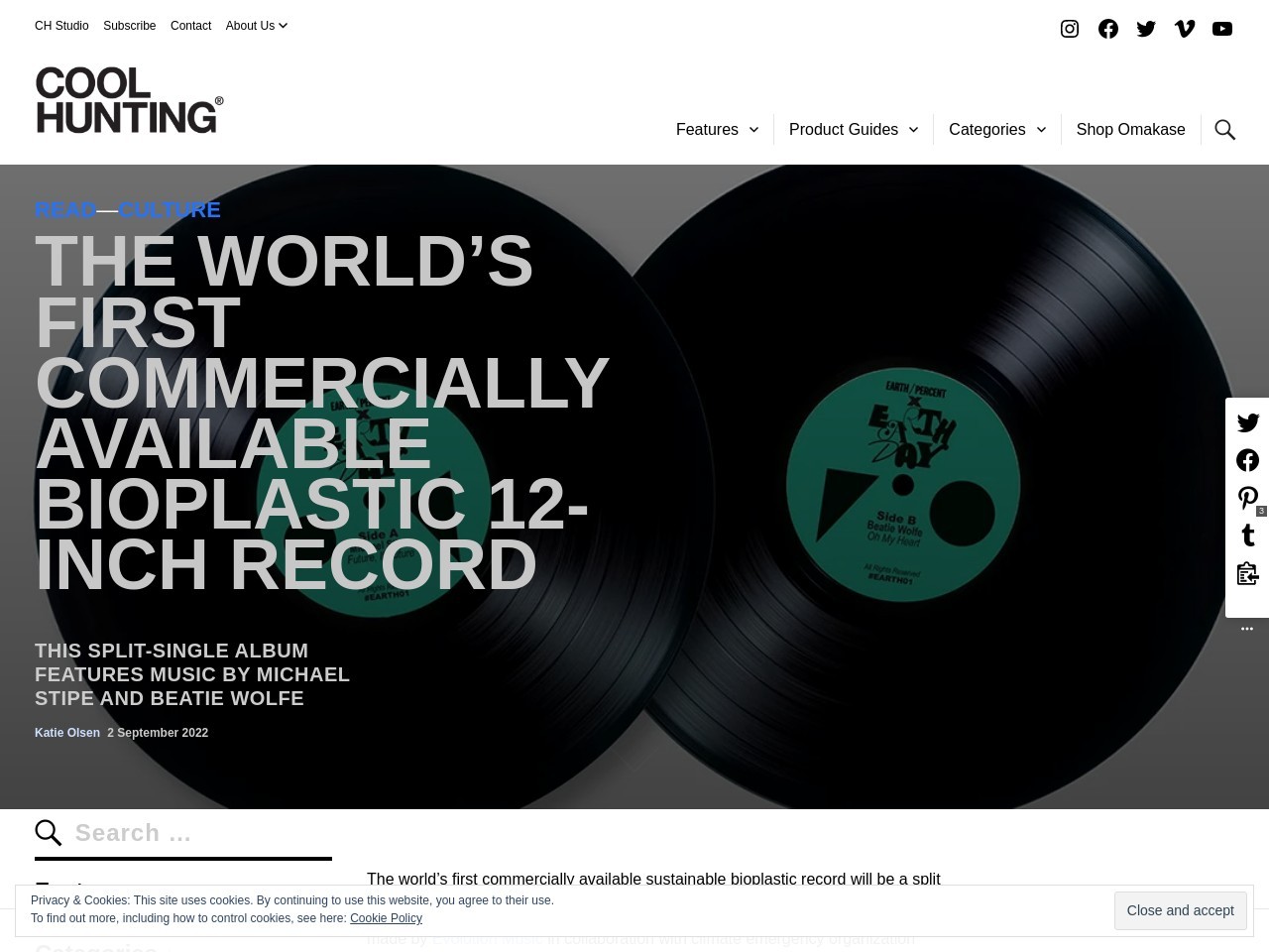 The World’s First Commercially Available Bioplastic 12-Inch Record – COOL HUNTING®