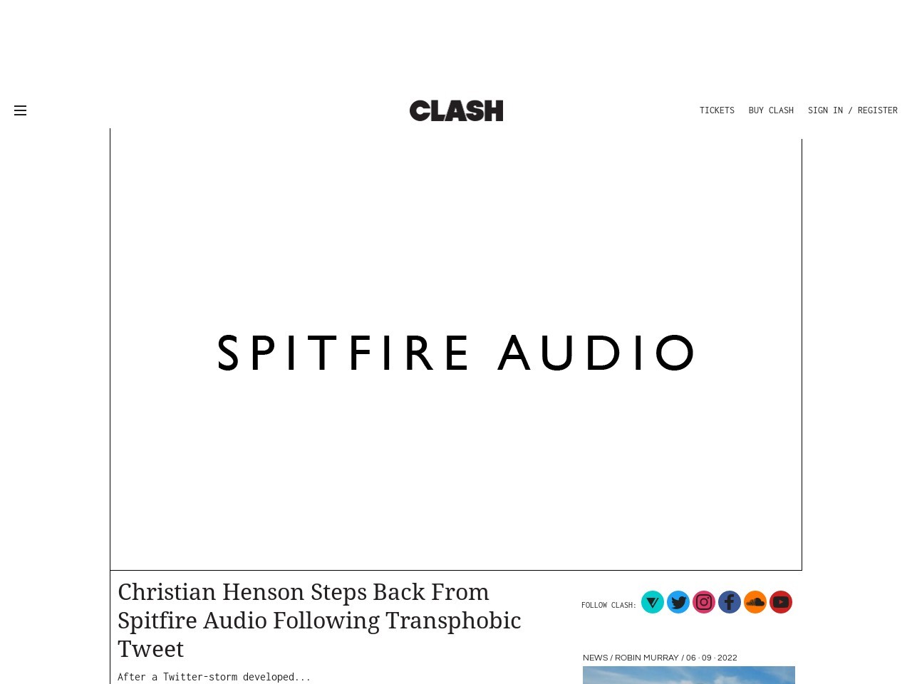 Christian Henson Steps Back From Spitfire Audio Following Transphobic Tweet | News | Clash Magazine Music News, Reviews & Interviews