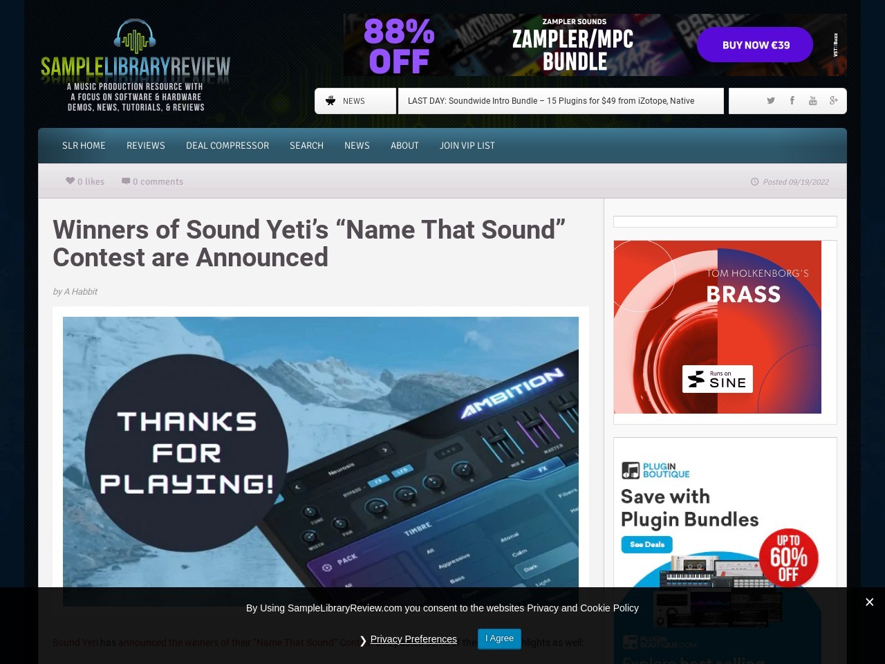 Winners of Sound Yeti's "Name That Sound" Contest are Announced - Sample Library Review