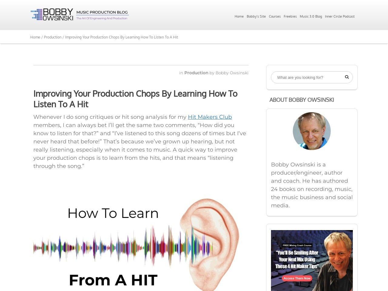 Improving Your Production Chops By Learning How To Listen To A Hit - Bobby Owsinski's Music Production Blog