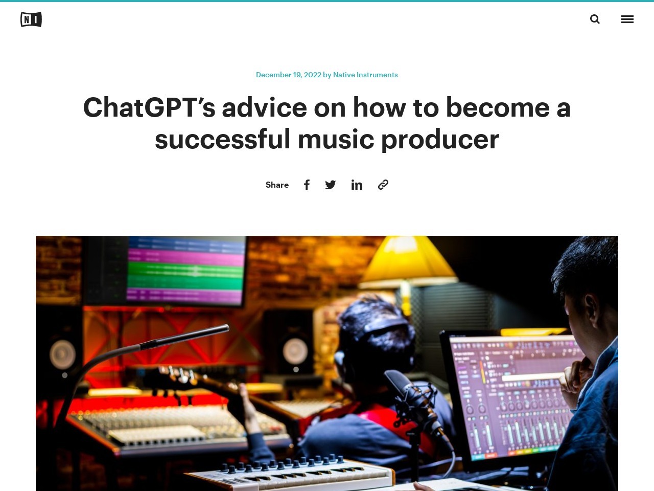 ChatGPT’s advice on how to become a successful music producer | Native Instruments Blog