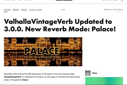 ValhallaVintageVerb Updated to 3.0.0. New Reverb Mode: Palace! - Valhalla DSP
