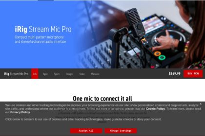 iRig Stream Mic Pro - Compact multi-pattern microphone and stereo/4-channel audio interface