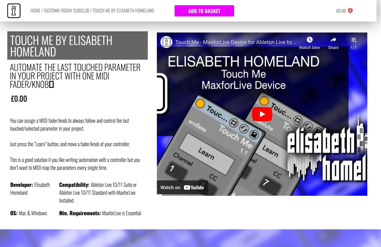 Touch Me | Elisabeth Homeland | MaxforLive