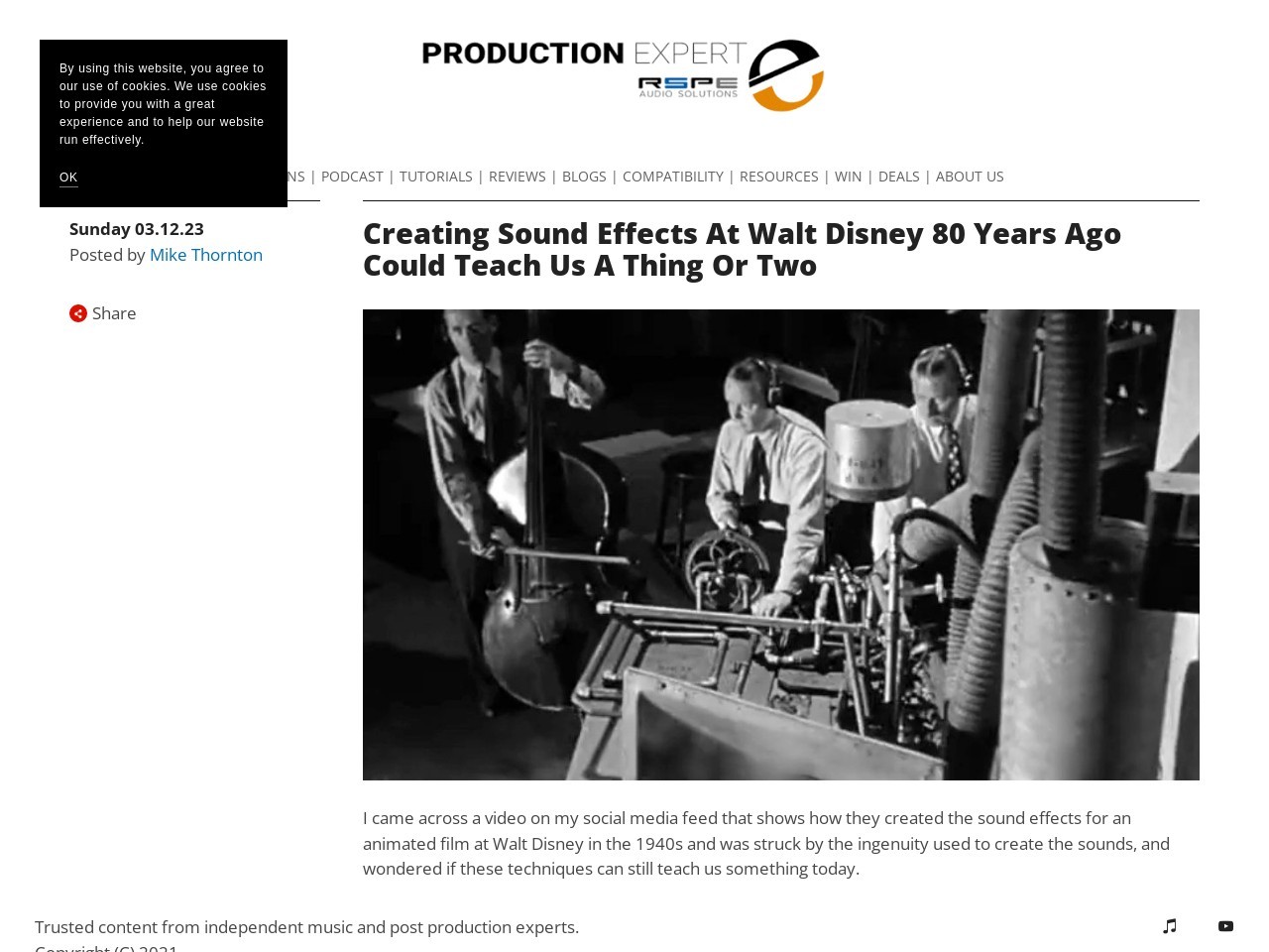 Creating Sound Effects At Walt Disney 80 Years Ago Could Teach Us A Thing Or Two | Production Expert