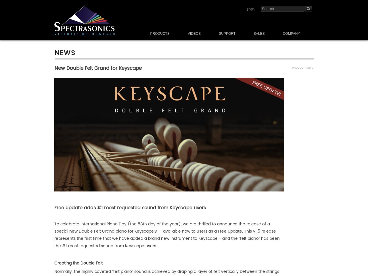 Spectrasonics News - New Double Felt Grand for Keyscape