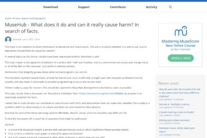MuseHub - What does it do and can it really cause harm? In search of facts. | MuseScore