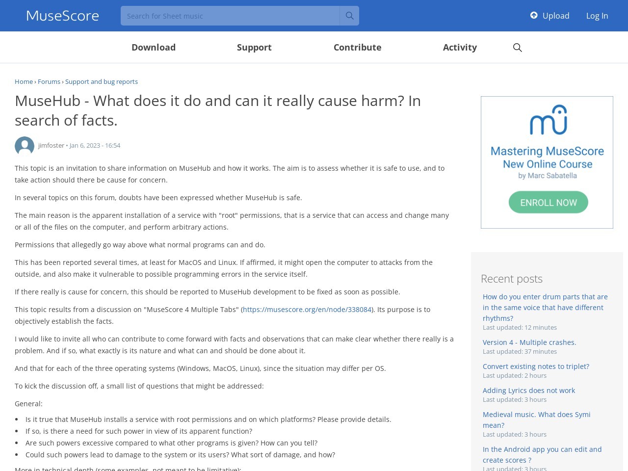 MuseHub - What does it do and can it really cause harm? In search of facts. | MuseScore