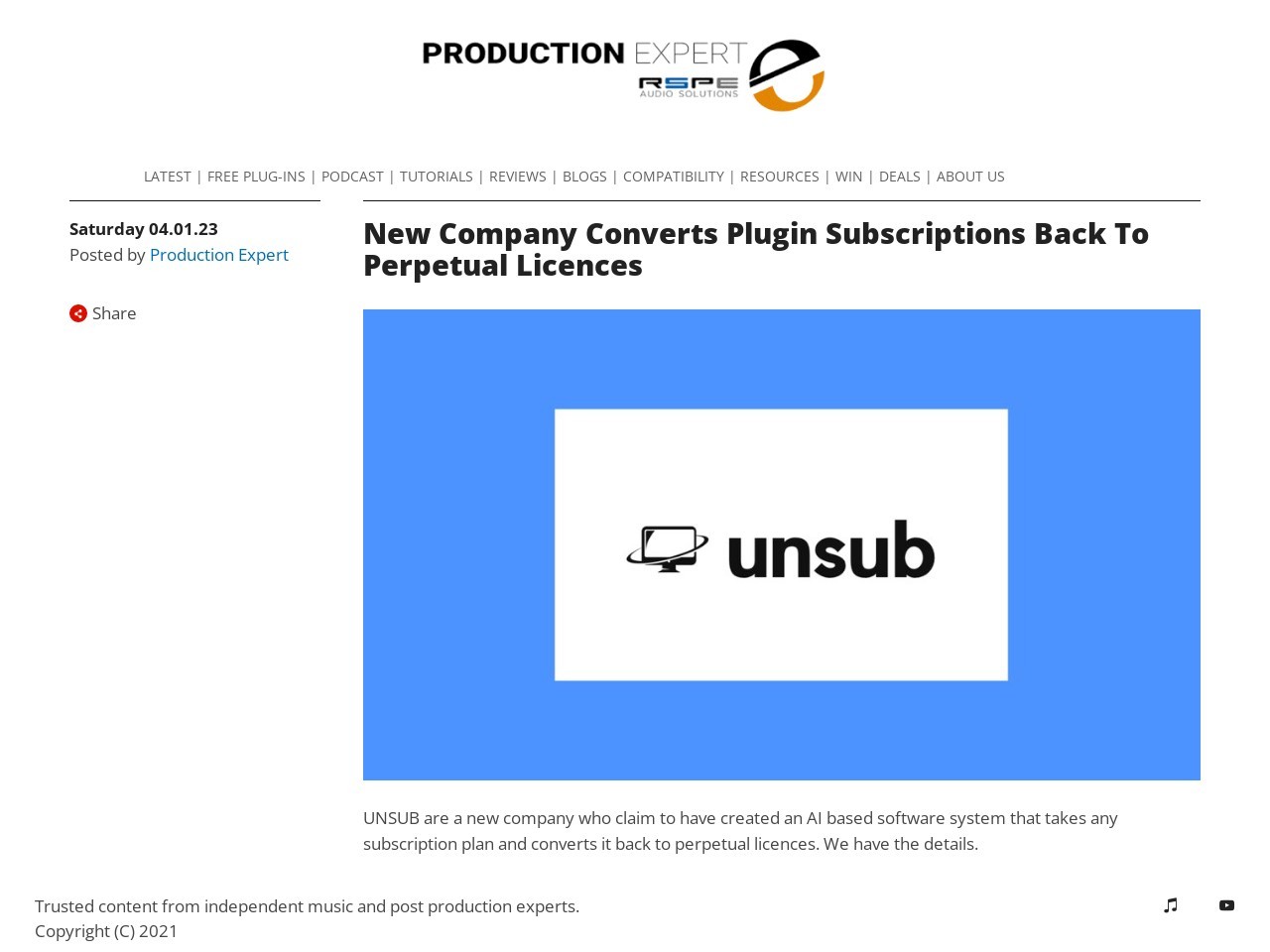 New Company Converts Plugin Subscriptions Back To Perpetual Licences | Production Expert