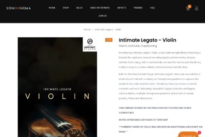 Intimate Legato - Violin [Kontakt Player] – Sonixinema