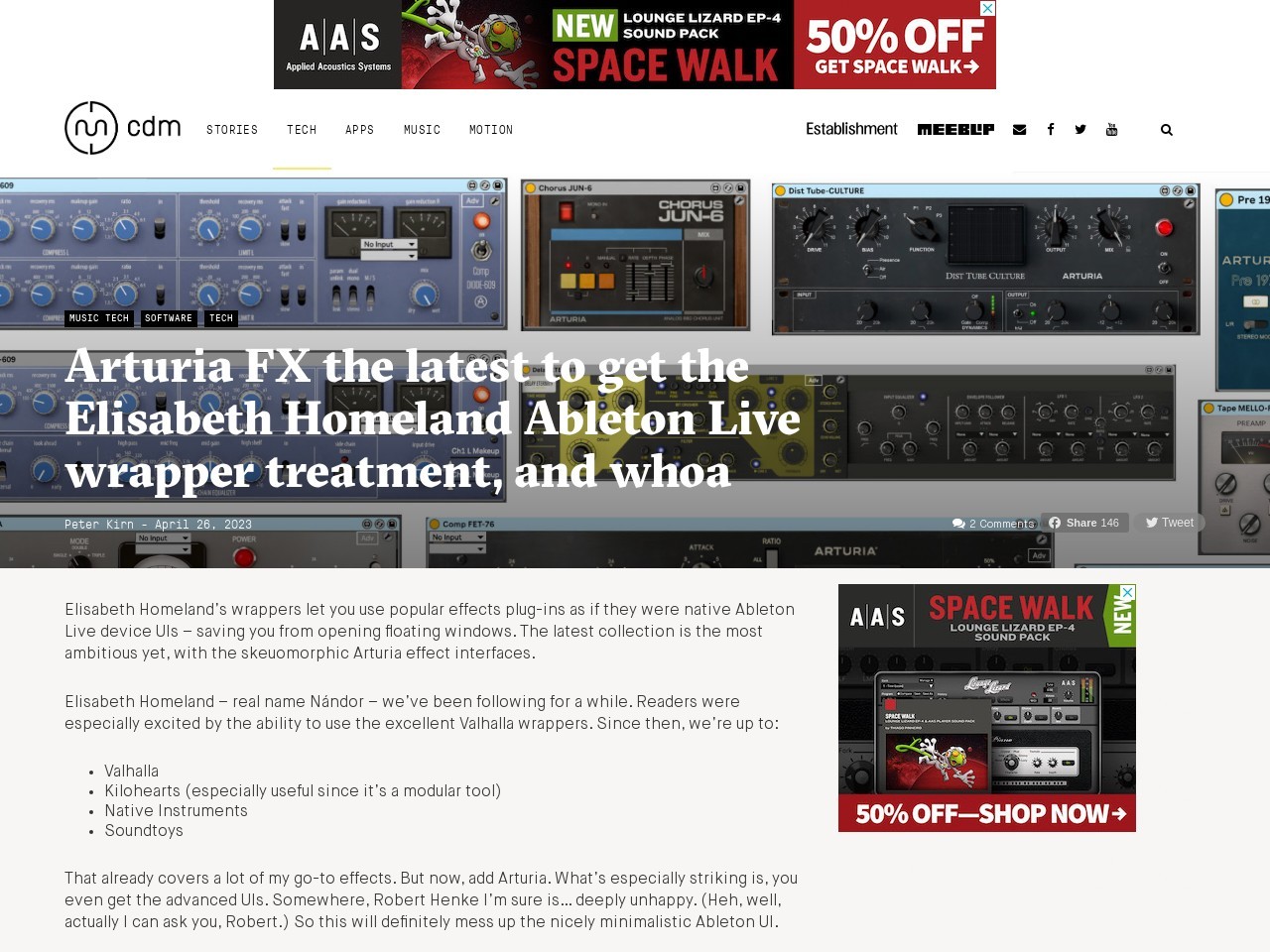 Arturia FX the latest to get the Elisabeth Homeland Ableton Live wrapper treatment, and whoa - CDM Create Digital Music