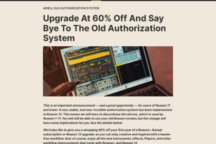 Upgrade At 60% Off And Say Bye To The Old Authorization System - Reason Studios
