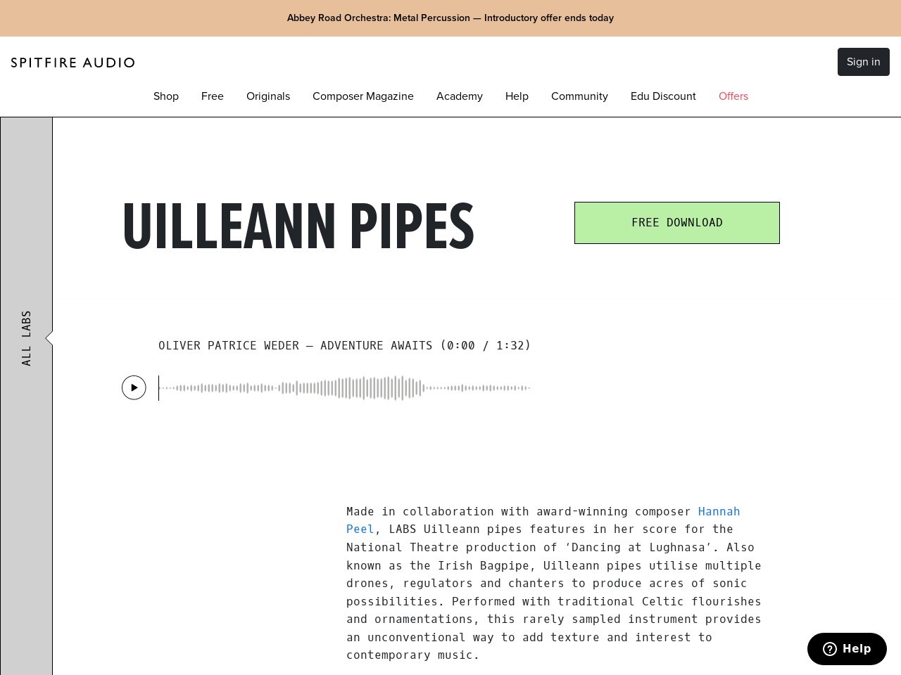 LABS Uilleann Pipes — LABS