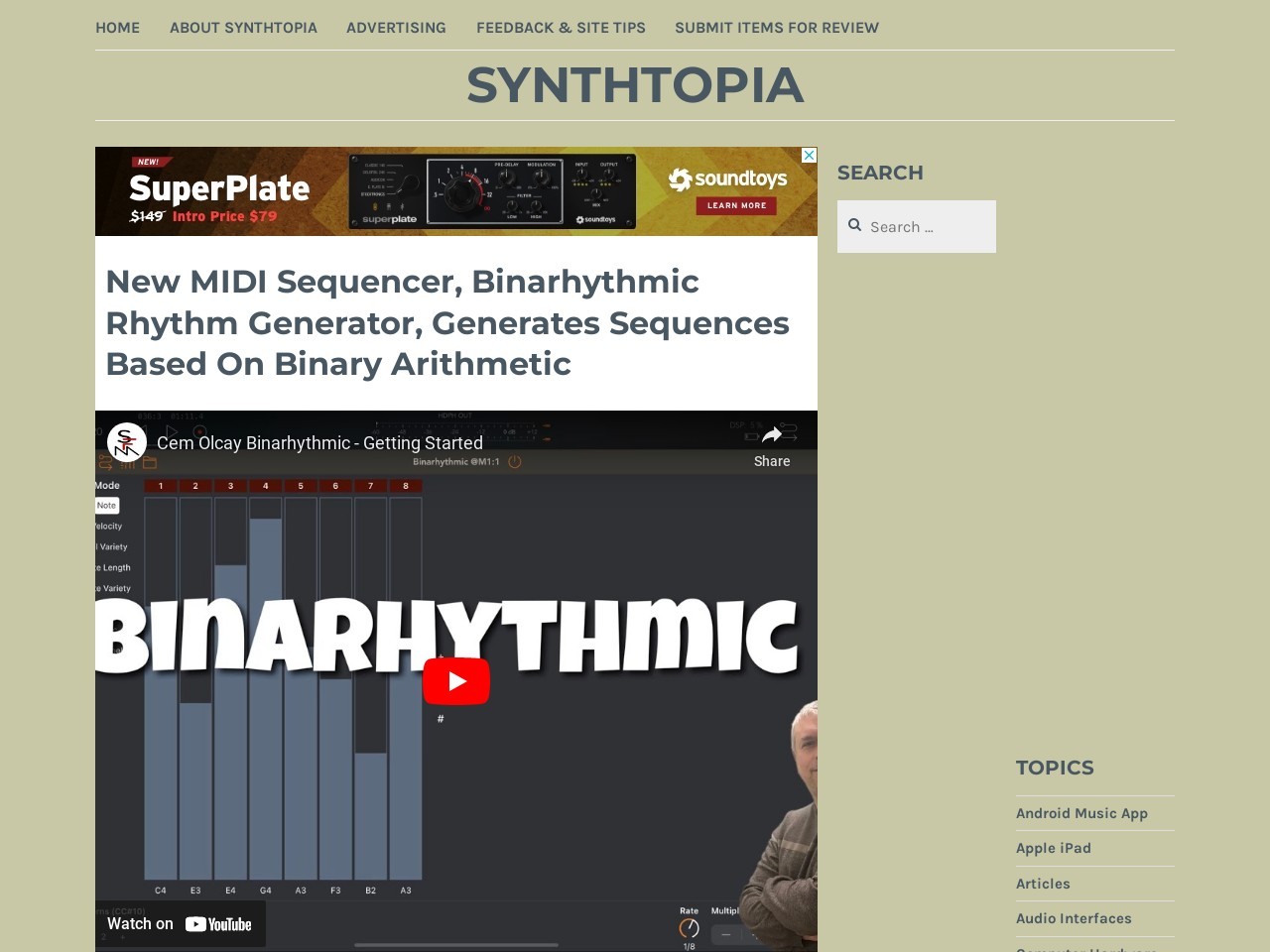New MIDI Sequencer, Binarhythmic Rhythm Generator, Generates Sequences Based On Binary Arithmetic – Synthtopia