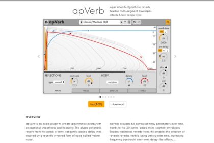 apulSoft apVerb - reverb audio plugin