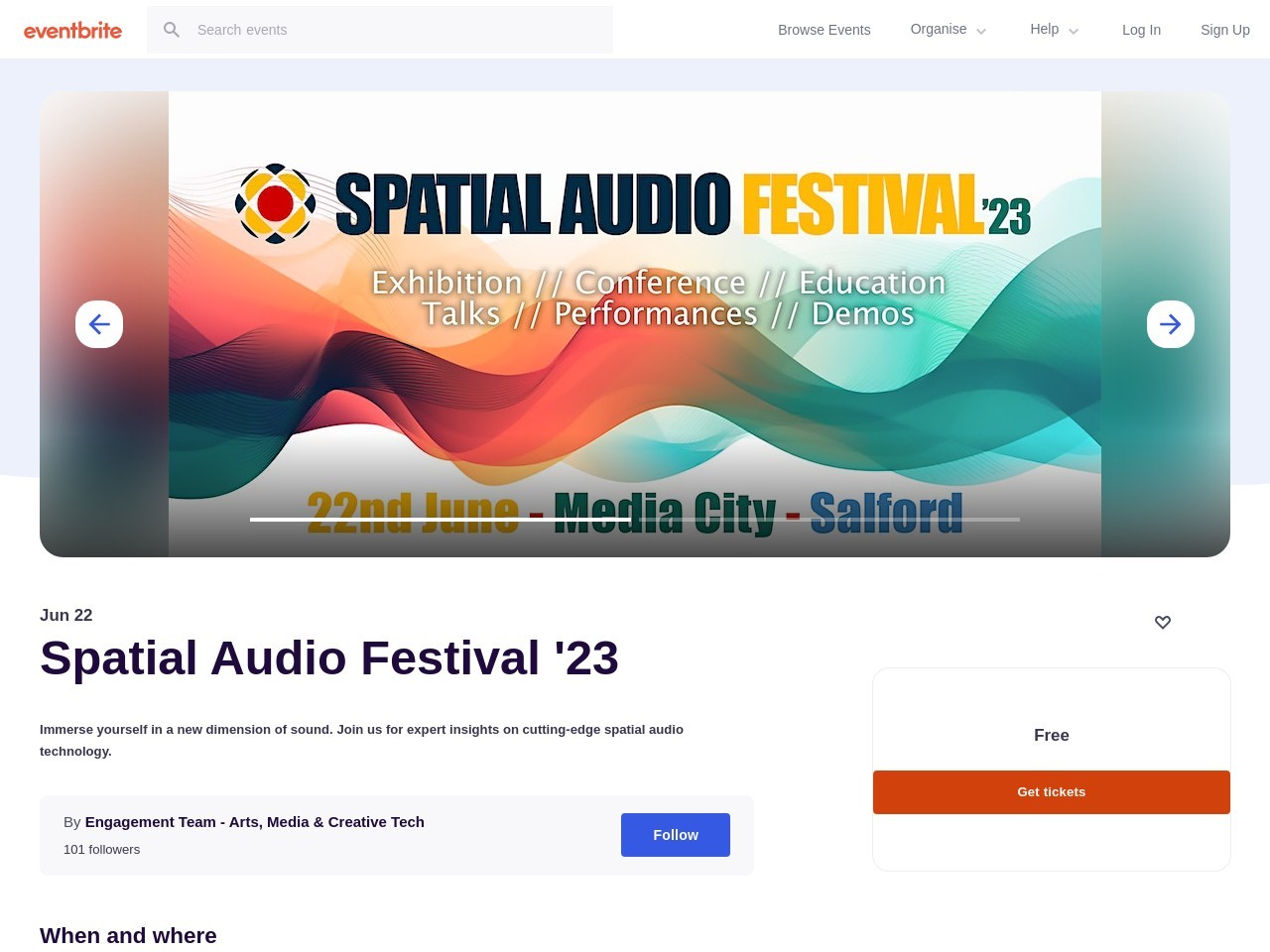 Spatial Audio Festival '23 Tickets, Thu 22 Jun 2023 at 10:00 | Eventbrite