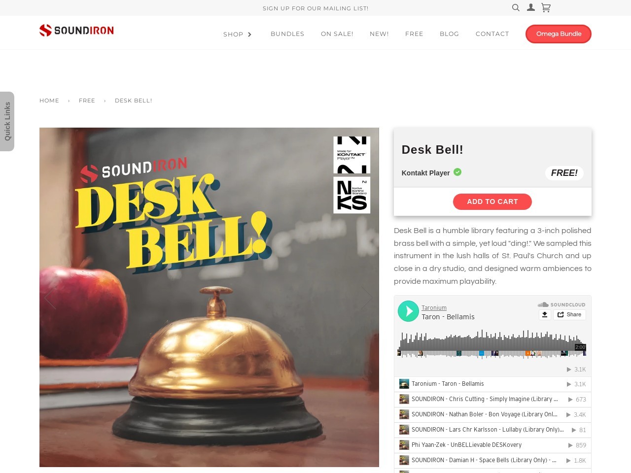 Soundiron Desk Bell - Free Tuned Percussion for Kontakt 7 Player