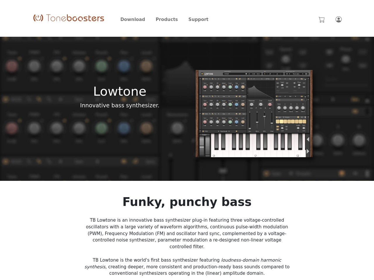 ToneBoosters | Audio Plug-ins | Lowtone - Innovative Bass Synthesizer plug-in