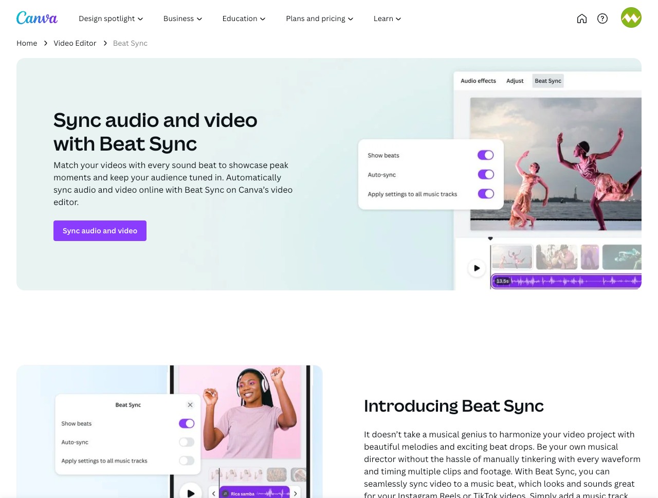 Beat Sync - Auto Sync Audio and Video Online | Canva