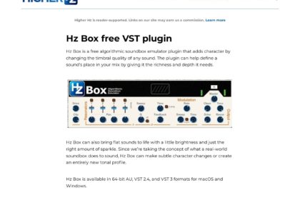 Hz Box free VST plugin by Higher Hz