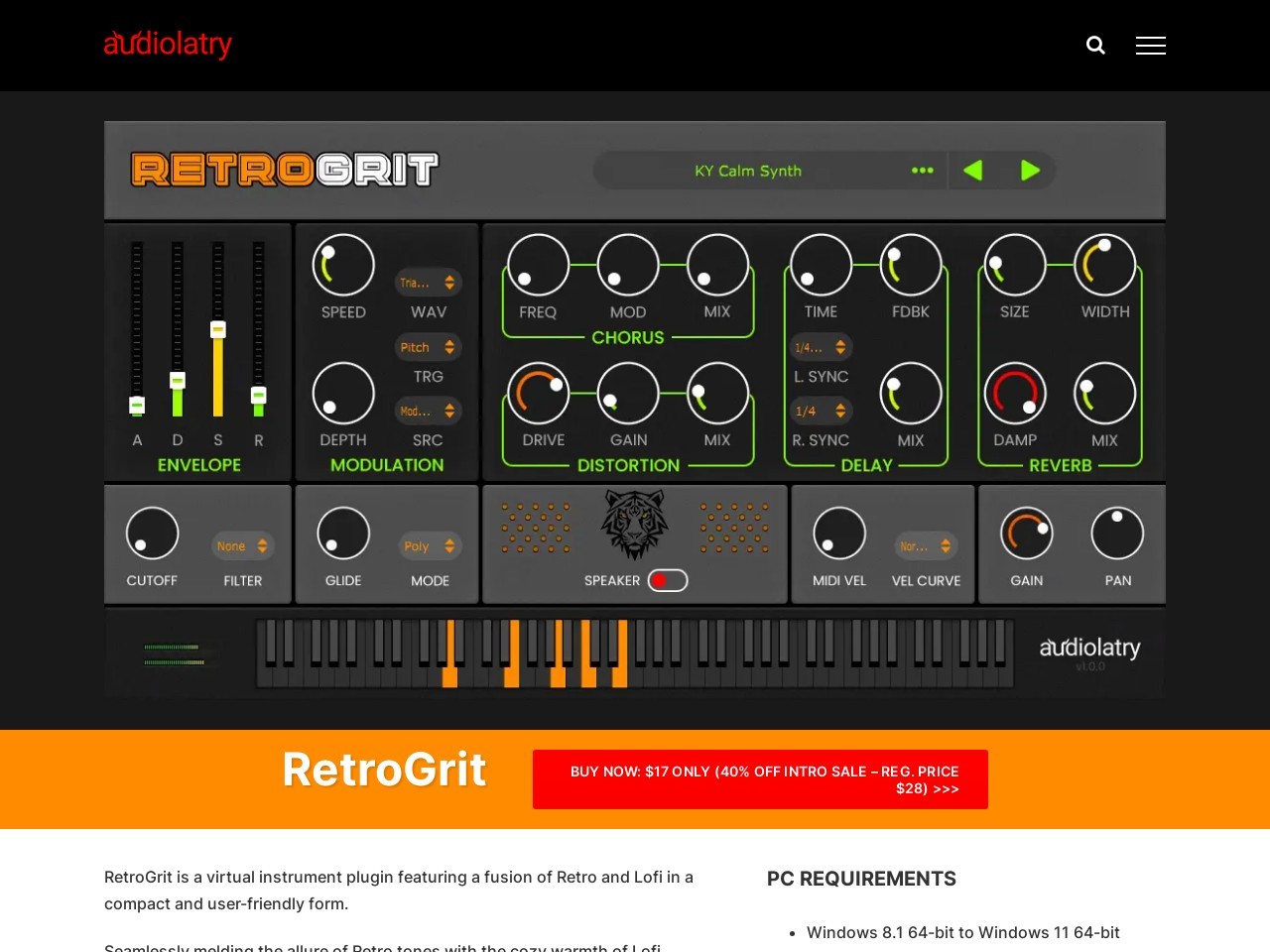 RetroGrit - Retro & Lofi VST, VST3 & AU Instrument Plugin