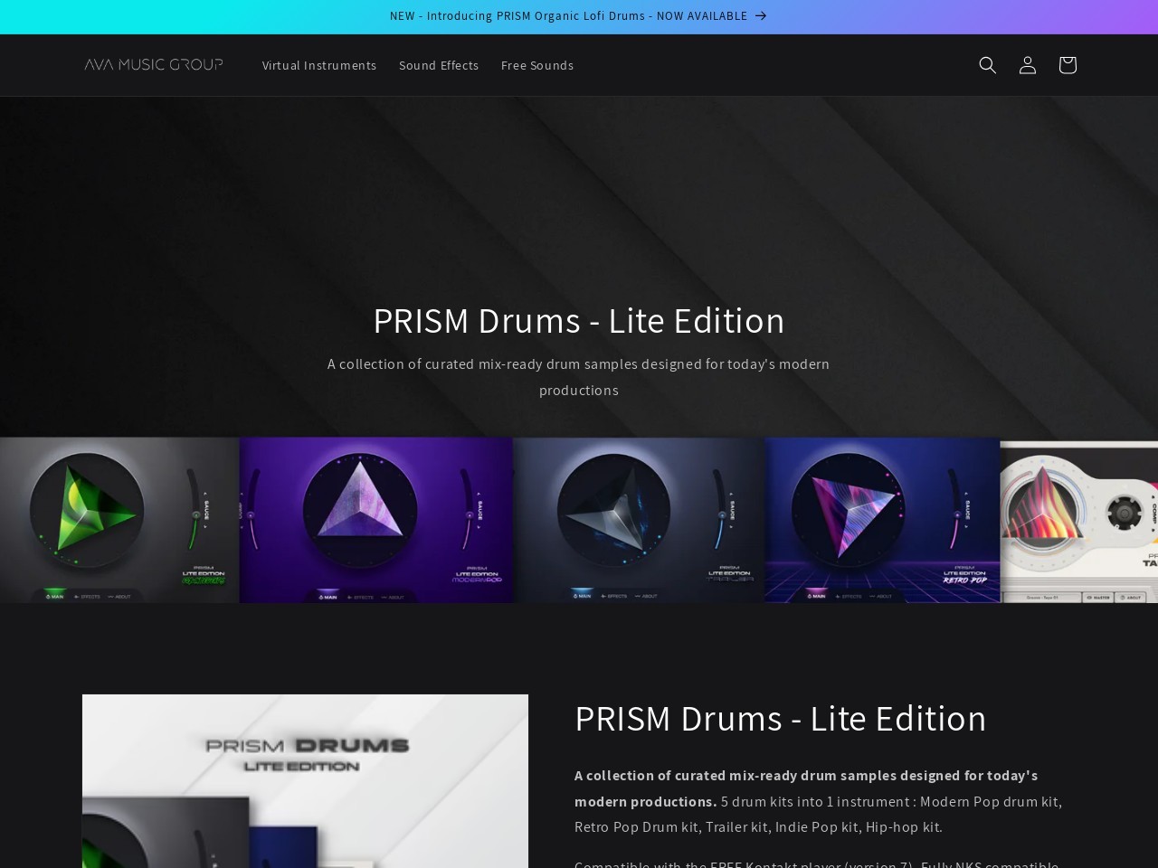 Free Kontakt Drum Library - PRISM Lite edition – AVA MUSIC GROUP