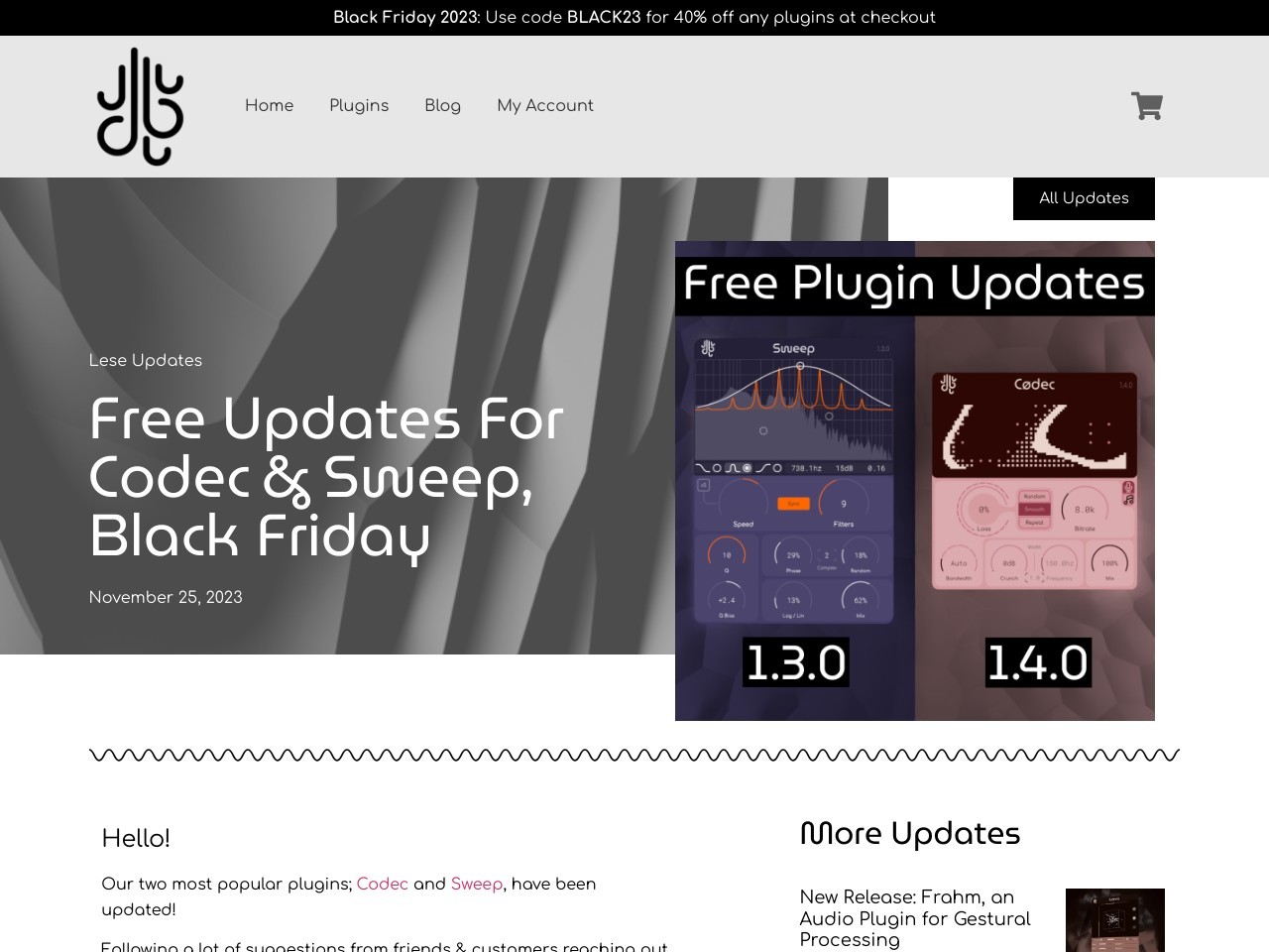 Free Updates For Codec & Sweep, Black Friday | Lese
