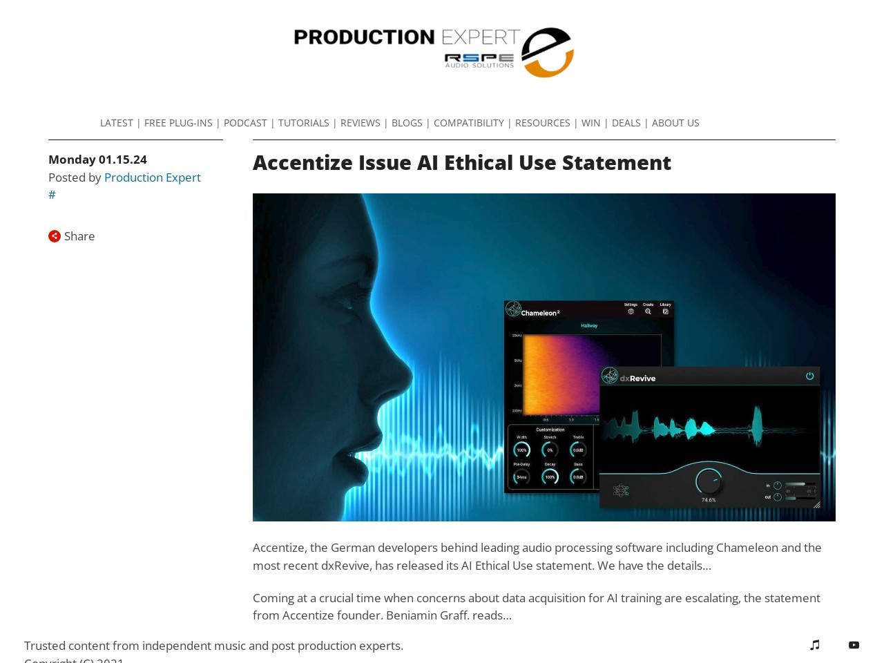 Accentize Issue AI Ethical Use Statement | Production Expert