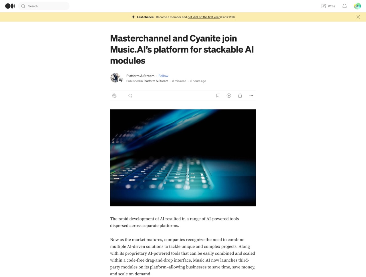 Masterchannel and Cyanite join Music.AI’s platform for stackable AI modules | by Platform & Stream | Platform & Stream | Feb, 2024 | Medium