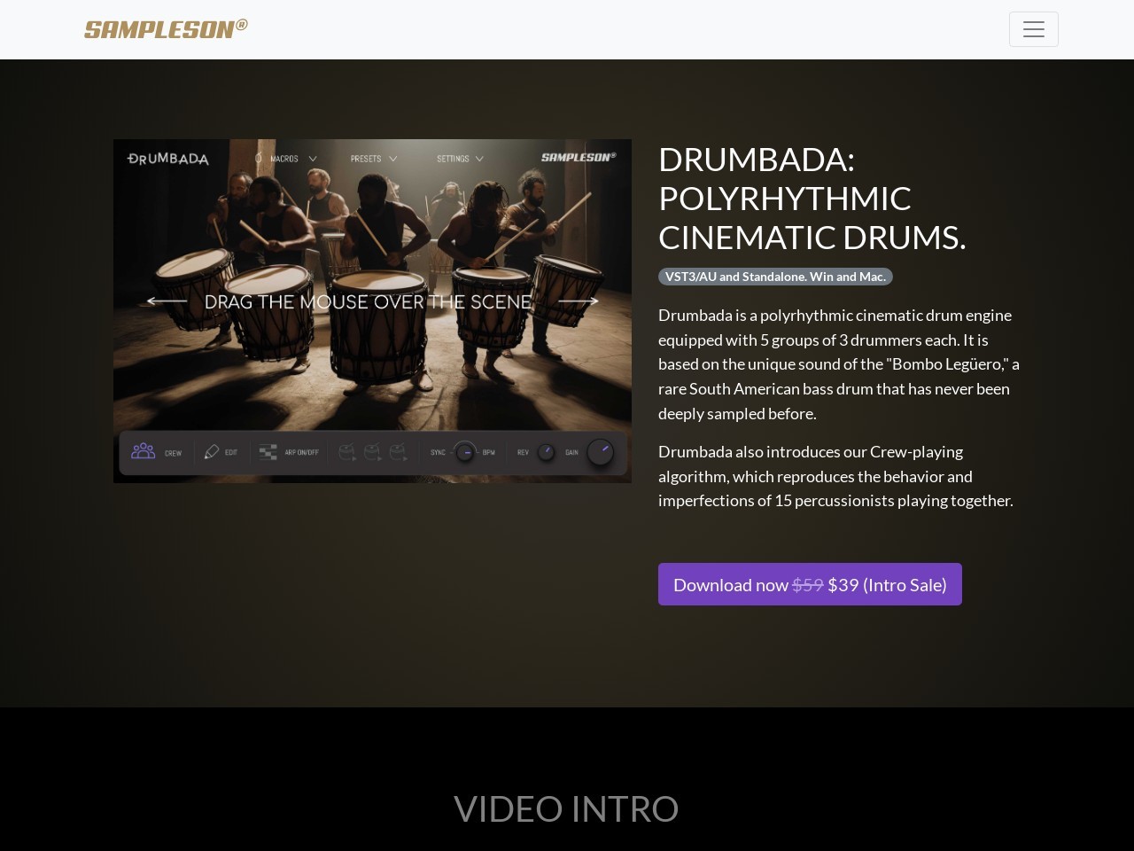 Drumbada. Polyrhythmic Cinematic Drums | Sampleson
