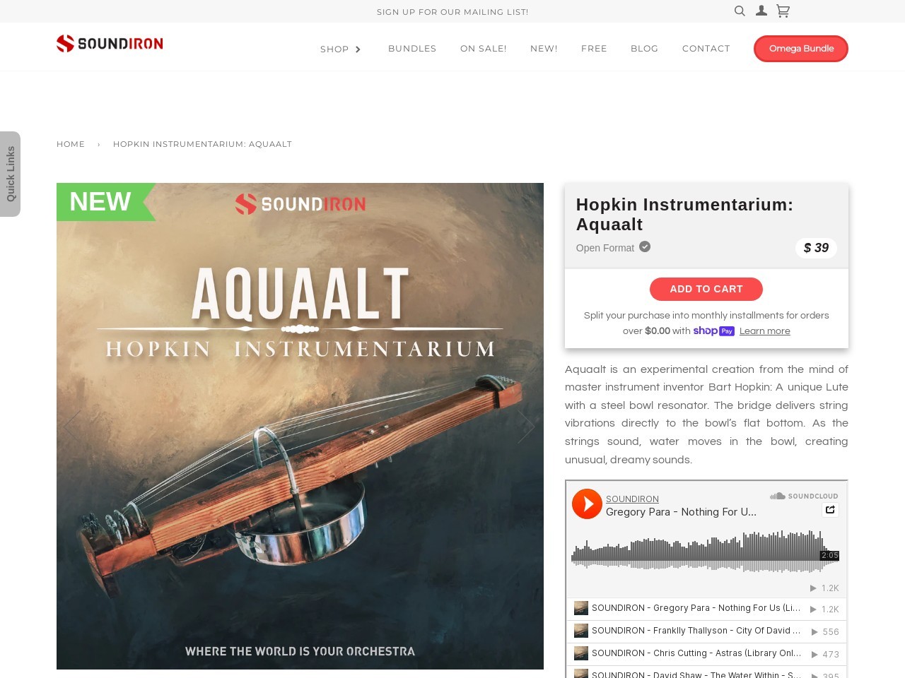 Soundiron Aquaalt - Custom Water Lute samples for Kontakt