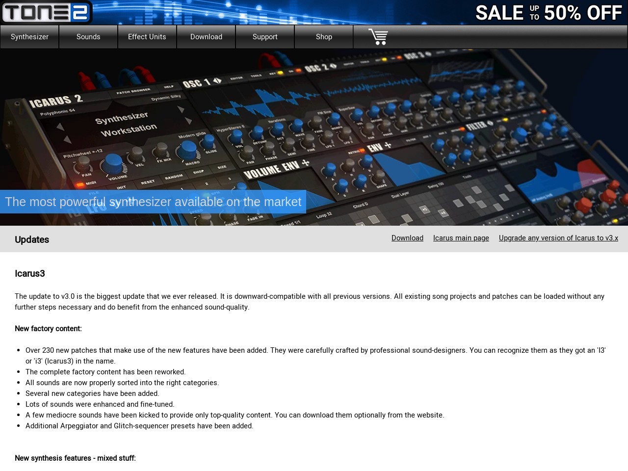 Update details - Tone2 Icarus3 VST VSTi AU synthesizer plugin